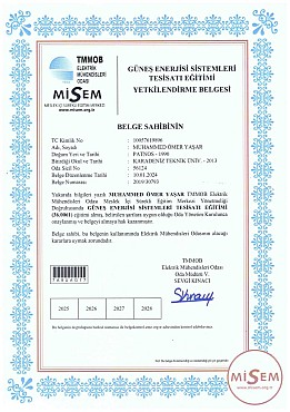 Güneş Enerjisi Yetkilendirme 2024